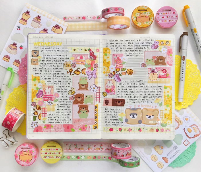 Bullet journal ideas that include washi tape